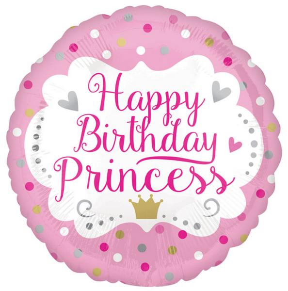 Folienballon - Happy Birthday Princess - ø 43cm